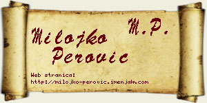 Milojko Perović vizit kartica